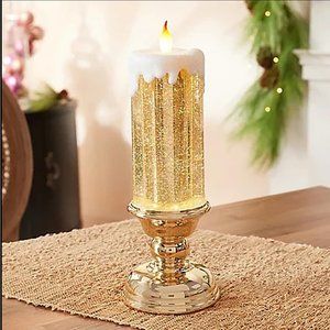 LED Christmas Candles Swirling Glitter, 7 Colors Automatic Changing USB/battery
